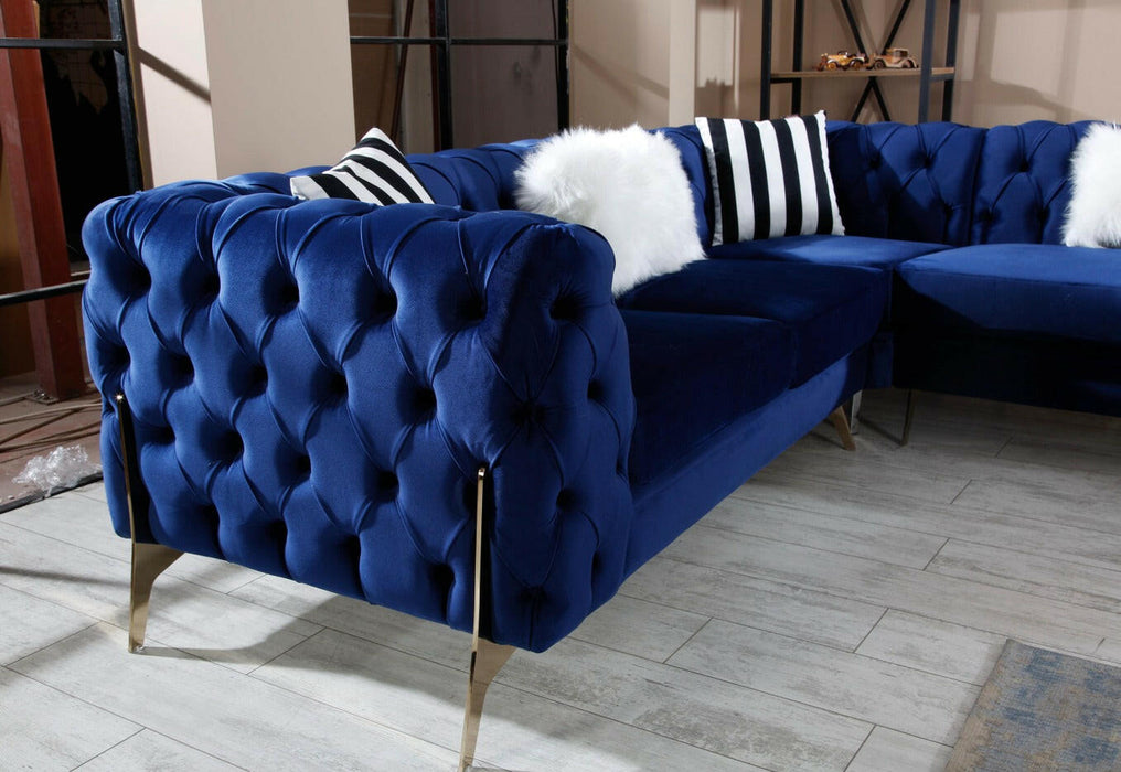 Hermes corner sofa plush velvet