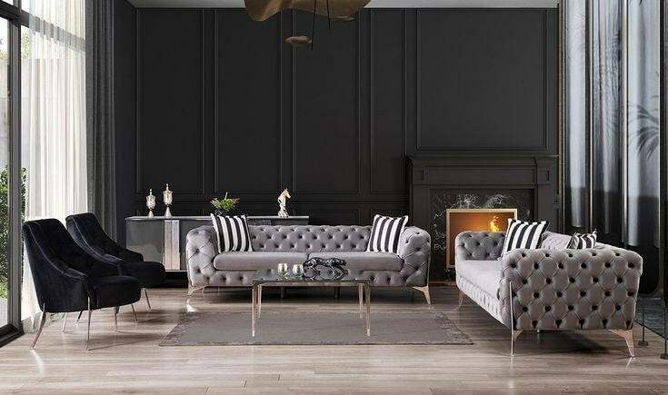 Hermes 3+2 sofa plush velvet