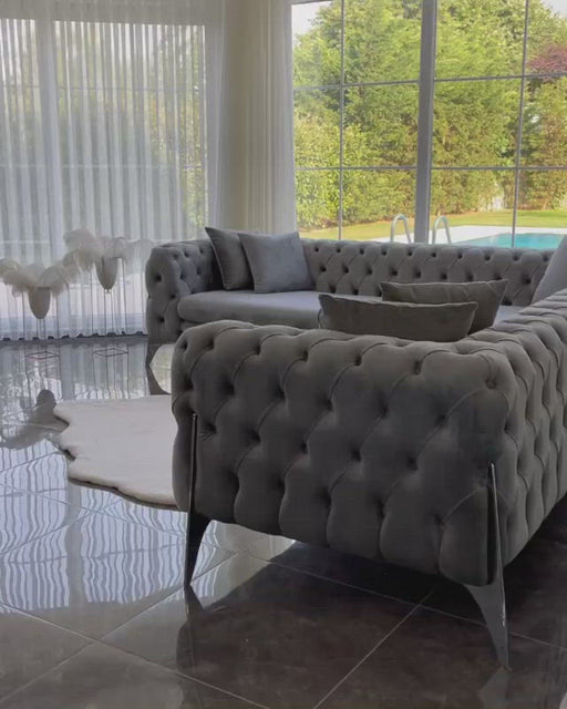 Hermes corner sofa plush velvet