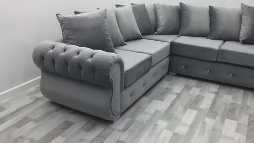 Rino plush velvet corner sofa