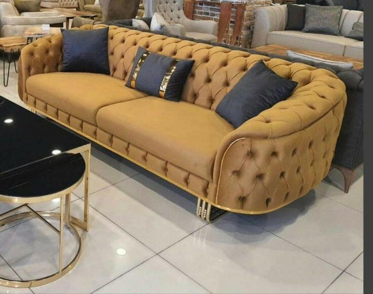 Khalifah Special Sofa  Chrometrimsofa goldtrimsofa velvetsofa dubaisofacollection plushvelvetsofas luxurysofa uniquesofas furniture sofas sofa cornersofa 3+2sofa homedecor design interiordesign livingroom home furnituredesigns love bespoke bespokesofas