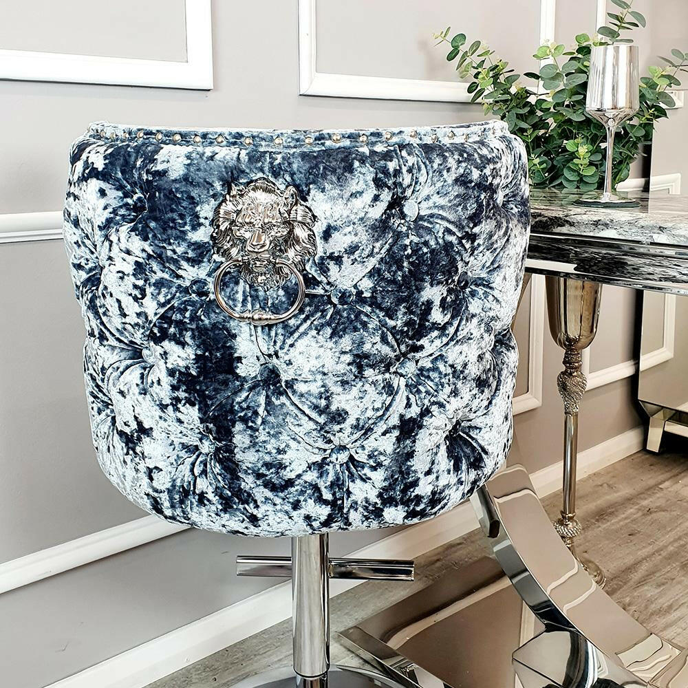 Silver crushed sales velvet bar stools