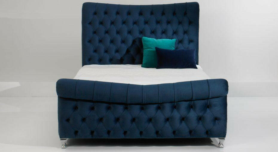 Devina sleigh curved bed frame