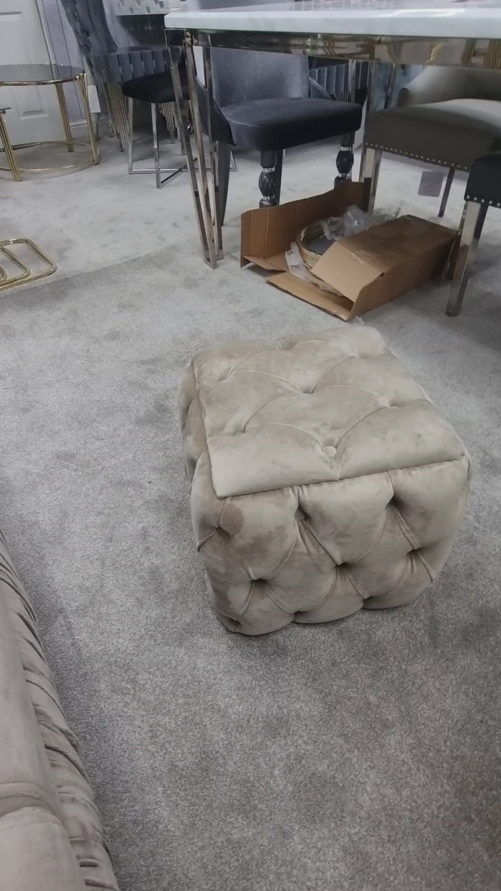 Square Upholstered Footstool (Small)