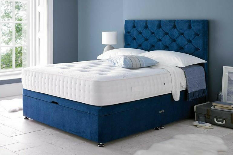 Monte Carlo Divan Ottoman Bed in Crushed Velvet