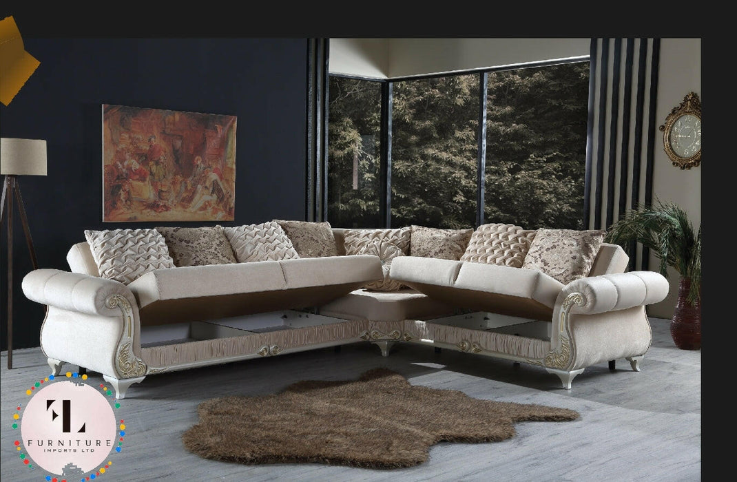 Ayana Italian Style Corner Suite - Choose Combination & Velvet